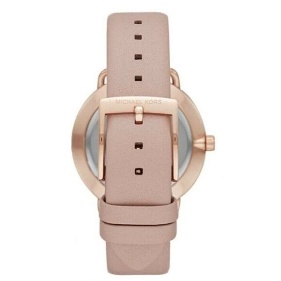 Michael Kors Rose Gold Leather Watch MK2907 Portia Three-hand Blush - Picture 4 of 5
